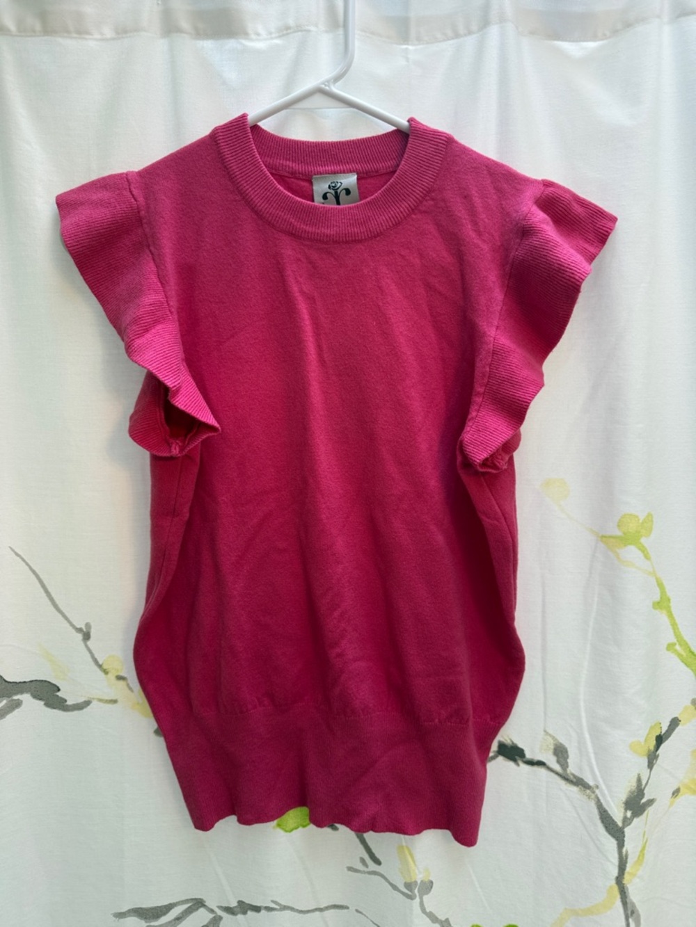 Fuchsia Ruffle Sleeve Knit Top